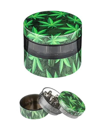 Plastic Green Leaf 3 Piece Grinder